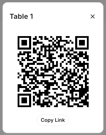 Table 1 ordering QR code